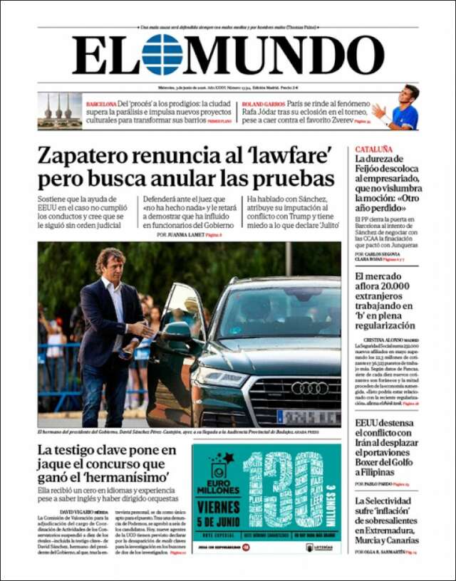 Portada de El Mundo