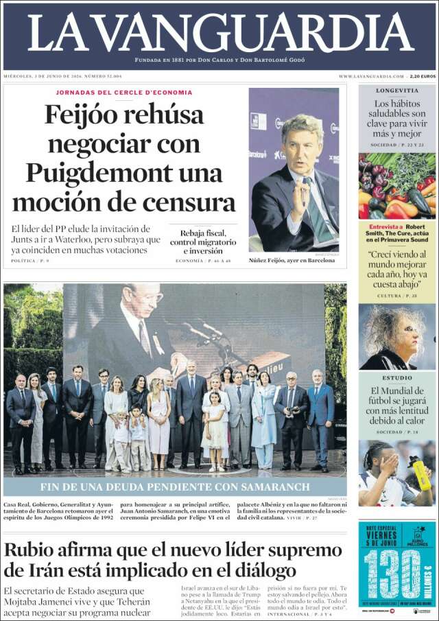 Portada de La Vanguardia