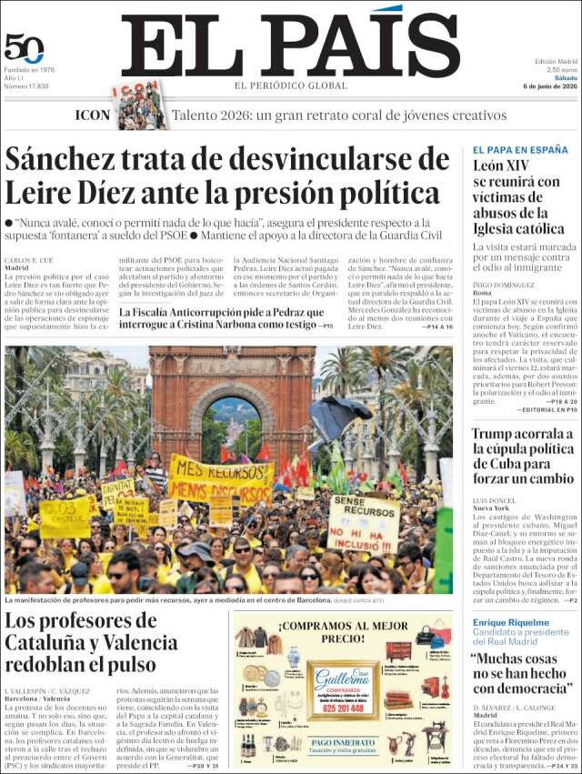 Portada de El País