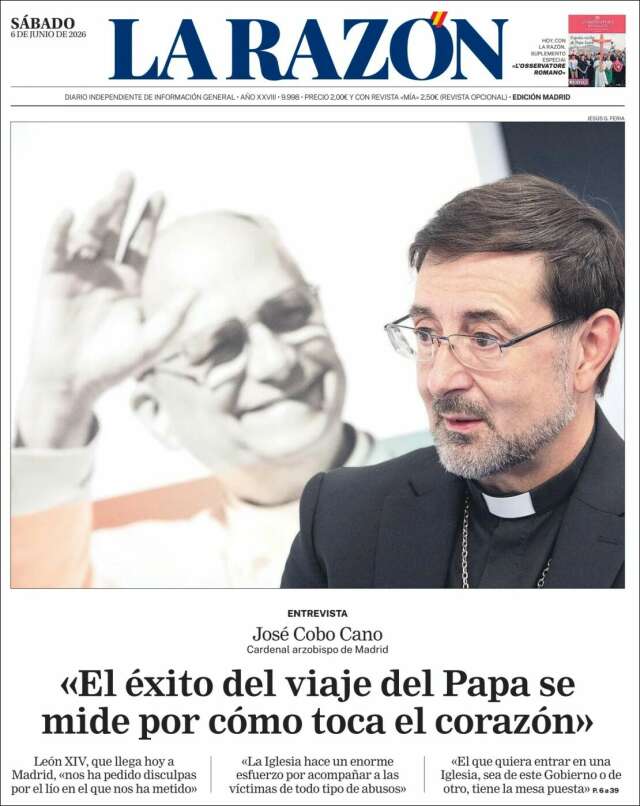 Portada de La Razón