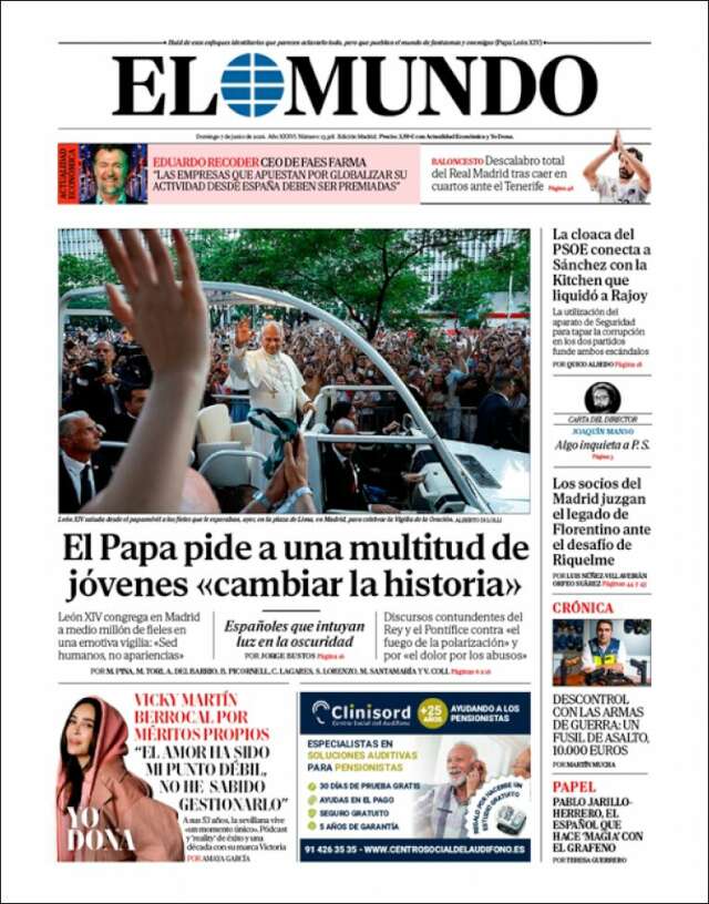 Portada de El Mundo