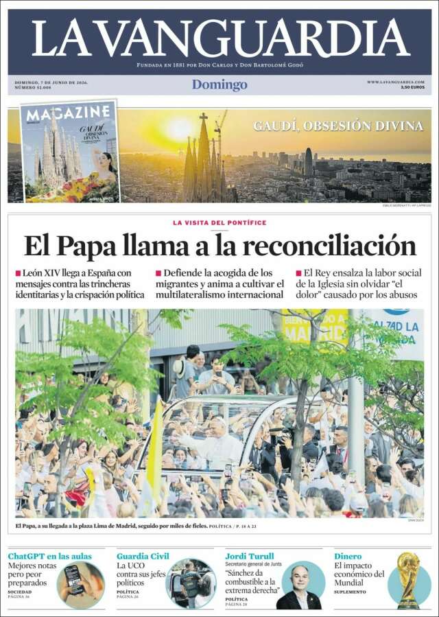 Portada de La Vanguardia