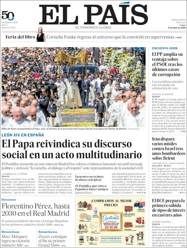 Portada de El País