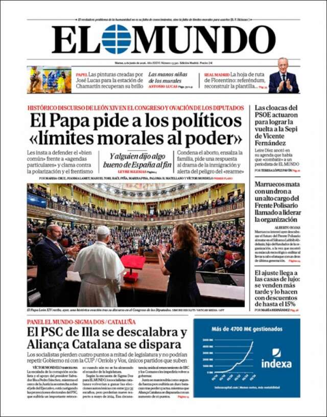 Portada de El Mundo