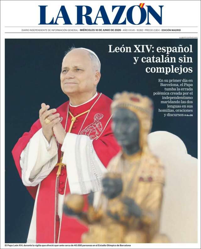 Portada de La Razón