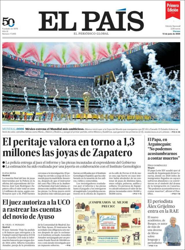 Portada de El País