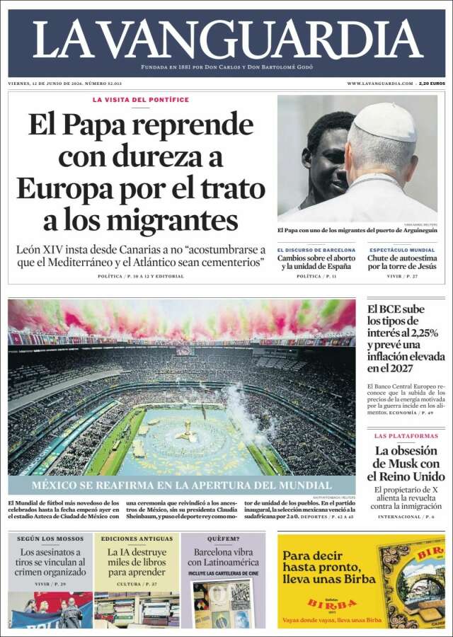 Portada de La Vanguardia