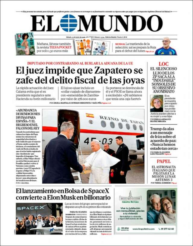 Portada de El Mundo