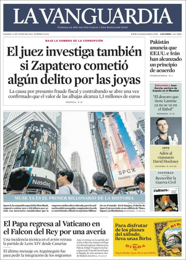 Portada de La Vanguardia