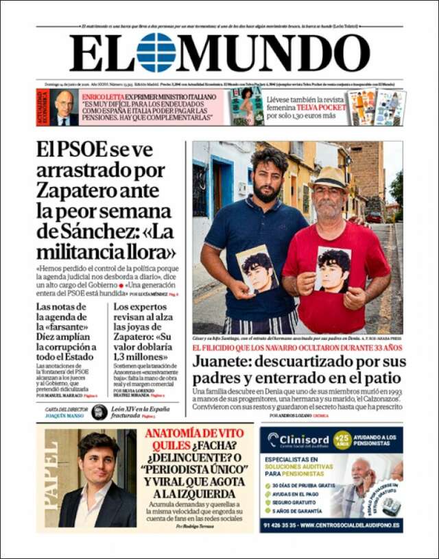 Portada de El Mundo