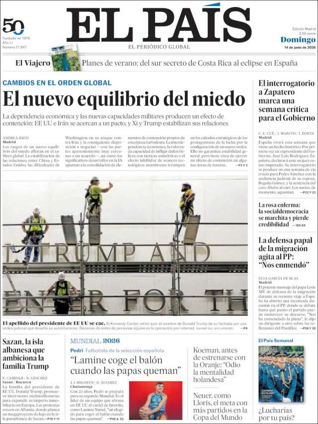 Portada de El País