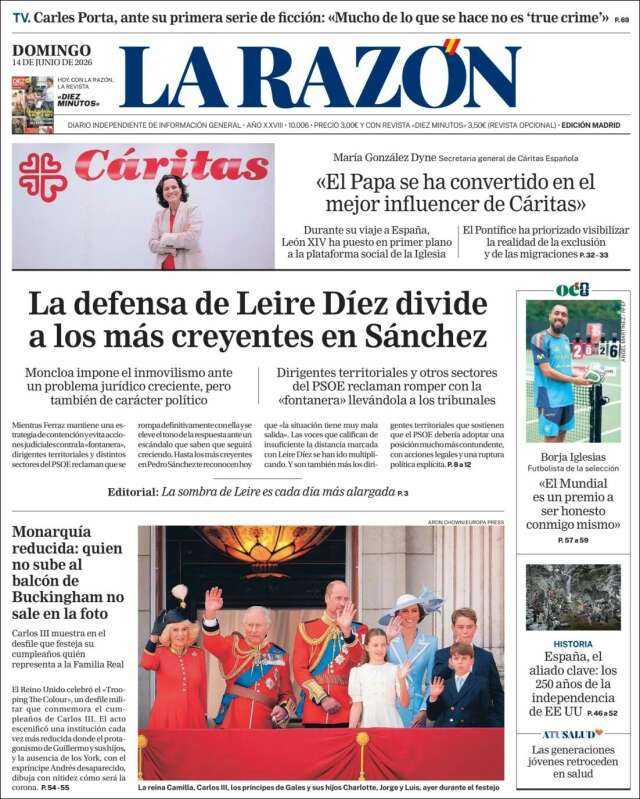 Portada de La Razón