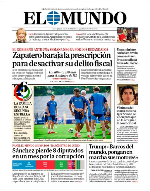 Portada de El Mundo