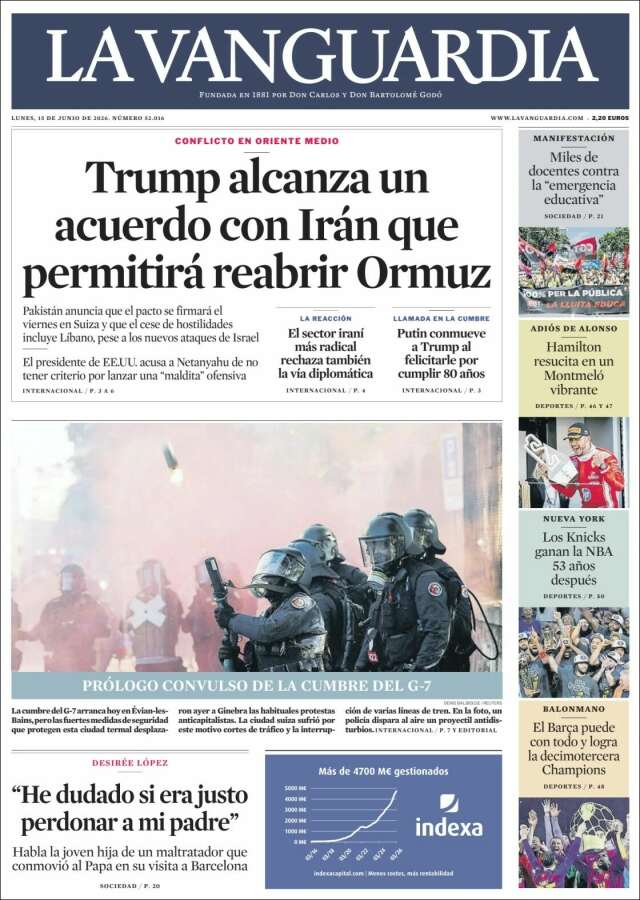 Portada de La Vanguardia