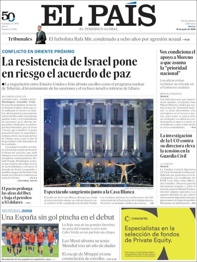 Portada de El País