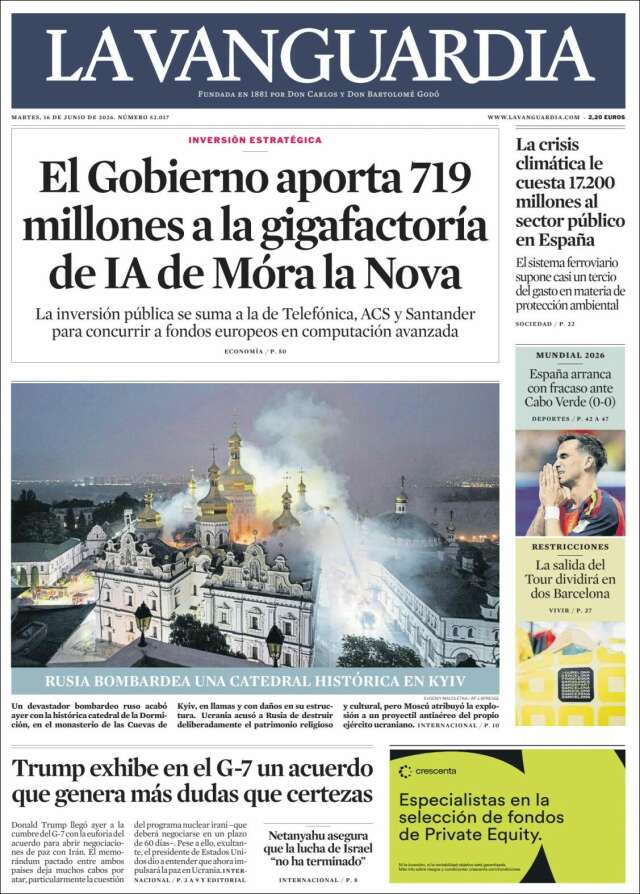 Portada de La Vanguardia