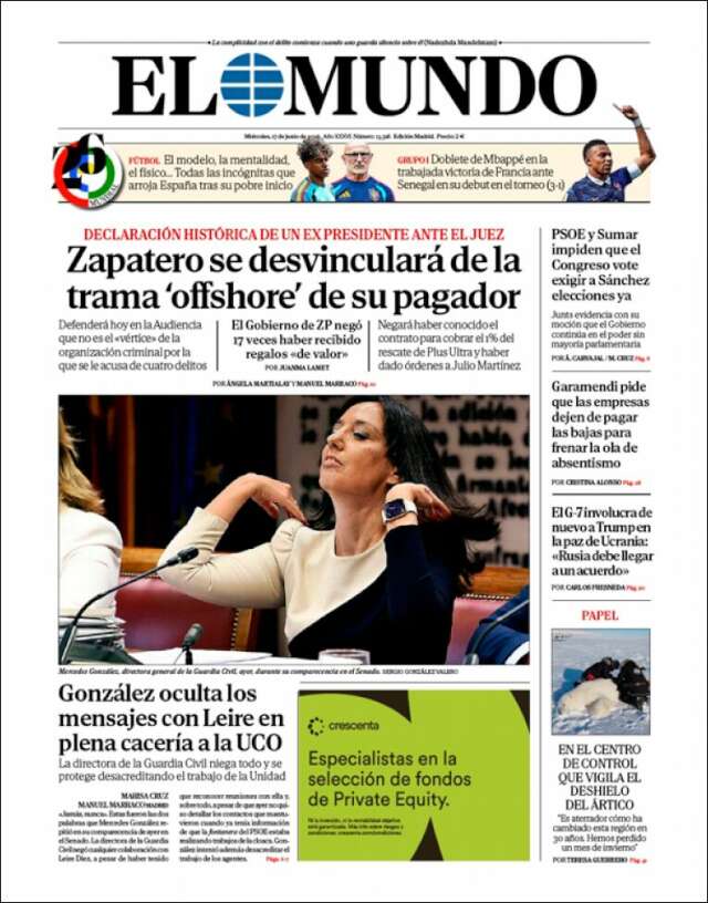 Portada de El Mundo