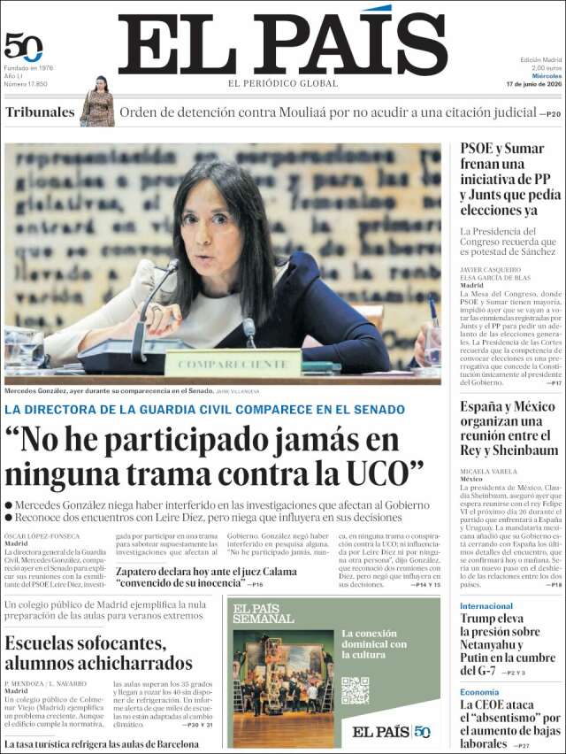 Portada de El País