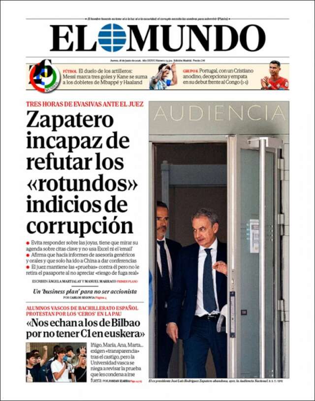 Portada de El Mundo