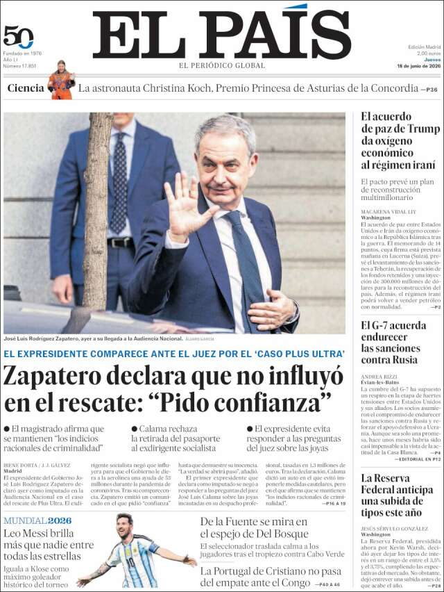 Portada de El País