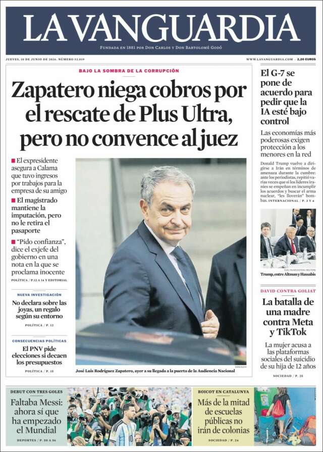Portada de La Vanguardia