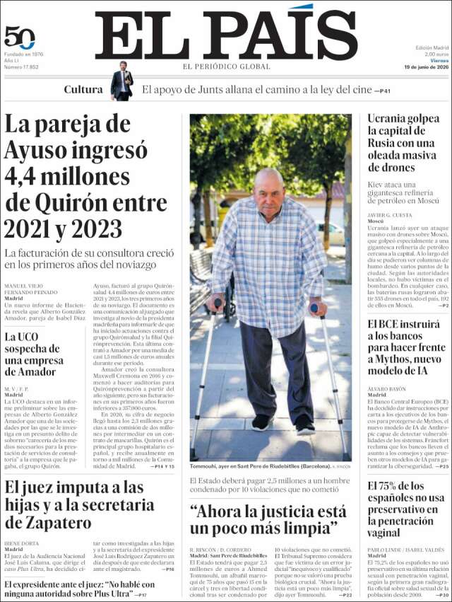 Portada de El País