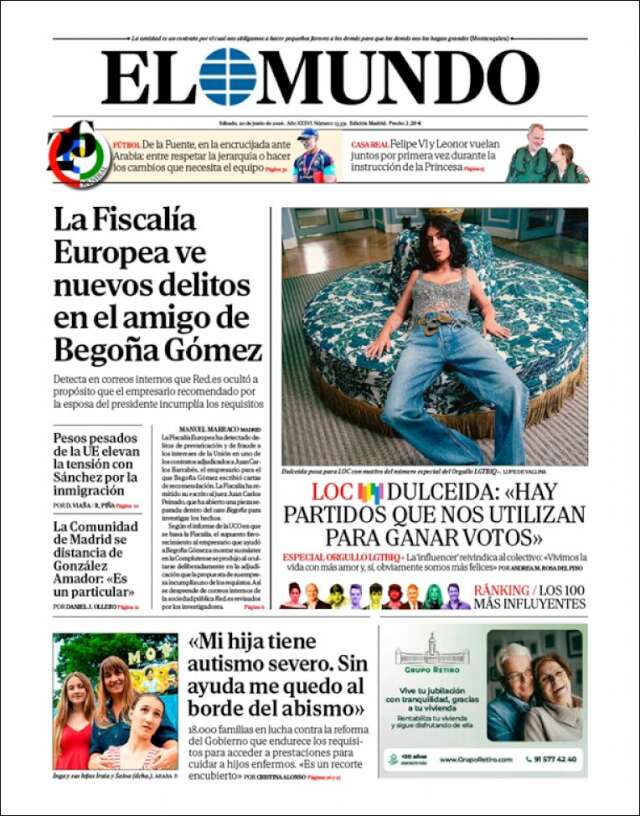 Portada de El Mundo