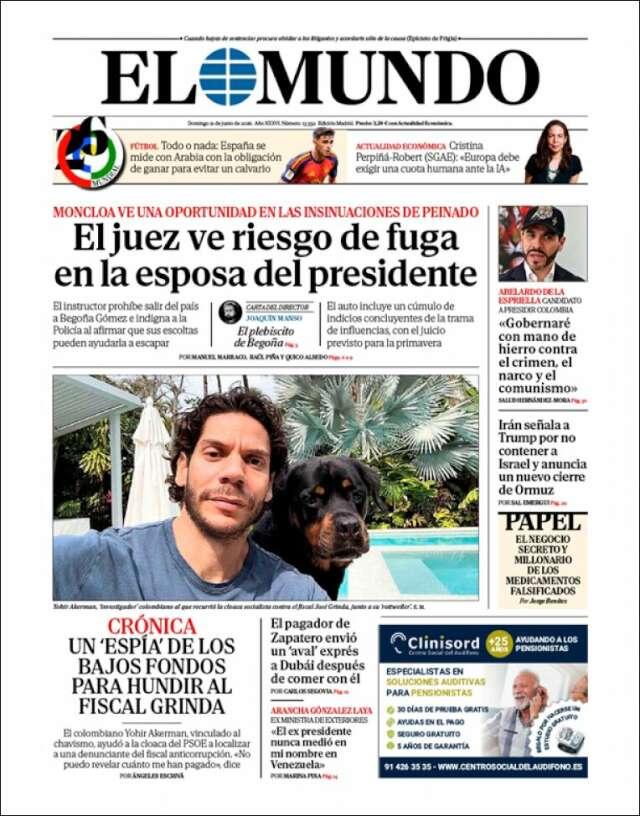 Portada de El Mundo
