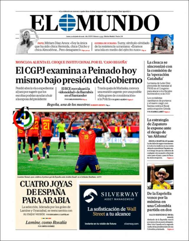 Portada de El Mundo
