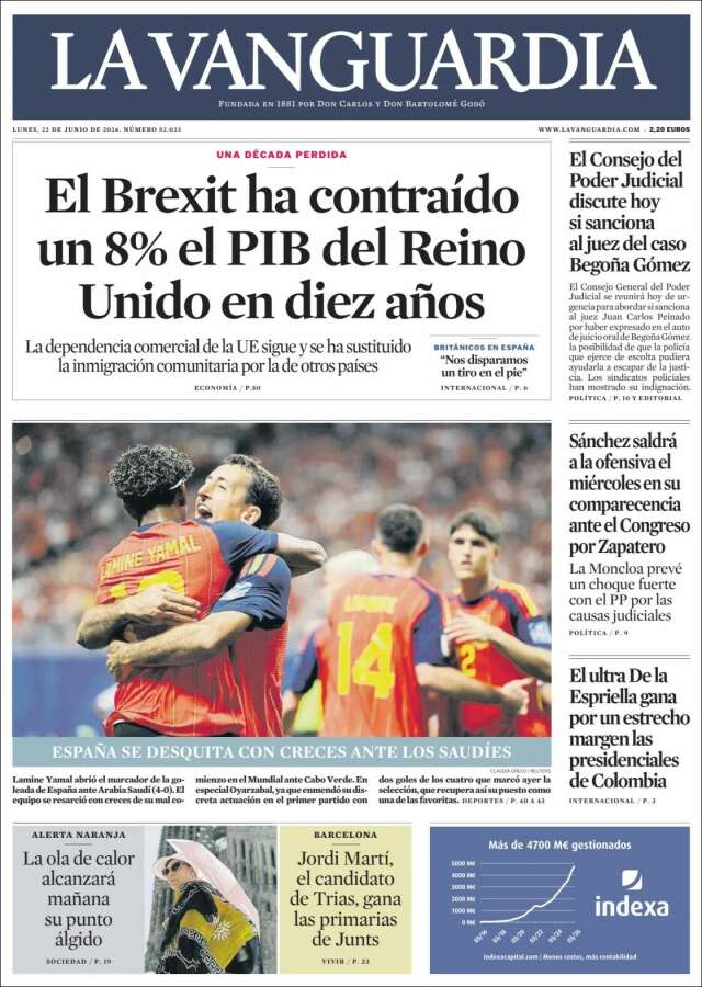 Portada de La Vanguardia