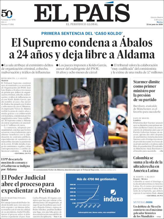 Portada de El País