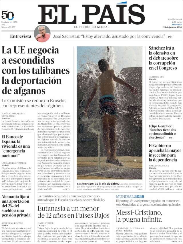 Portada de El País