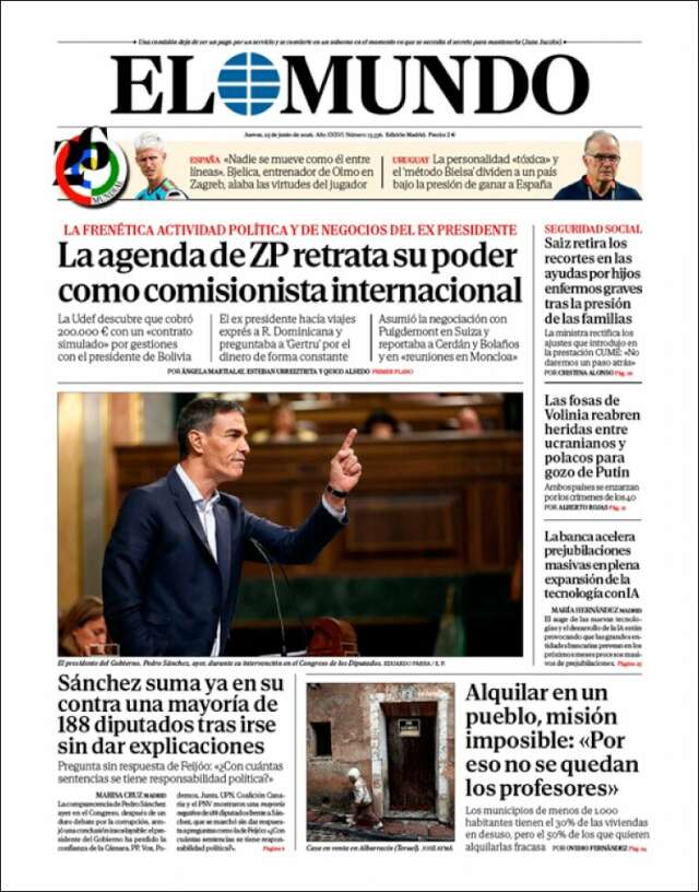 Portada de El Mundo