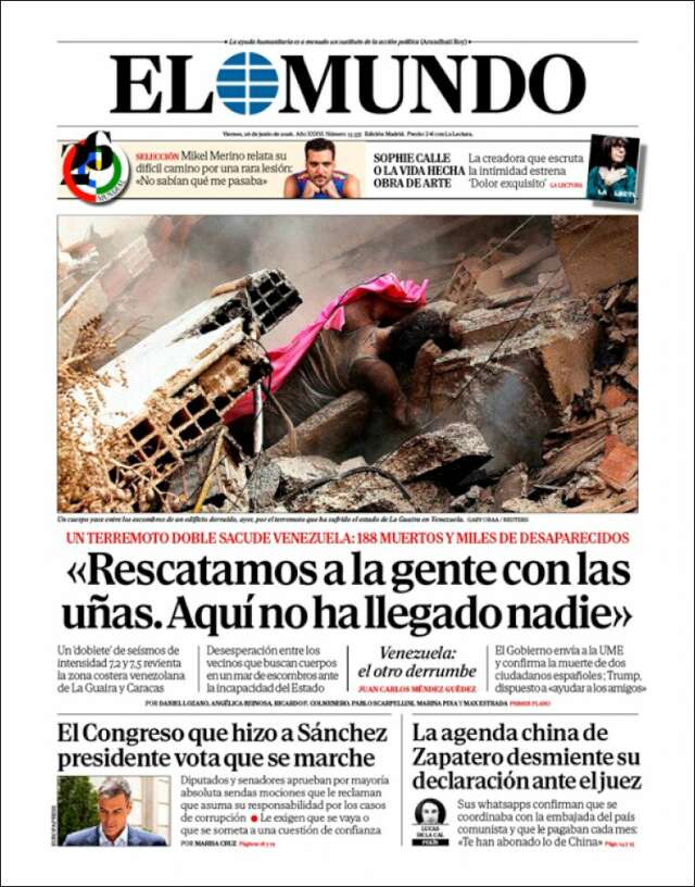 Portada de El Mundo