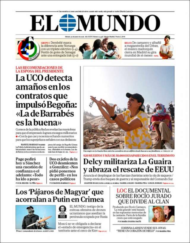 Portada de El Mundo