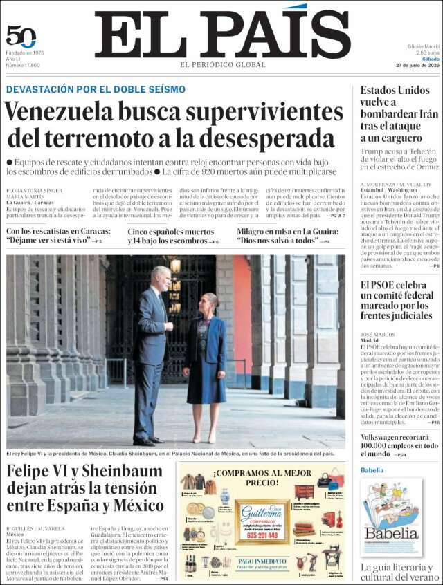 Portada de El País