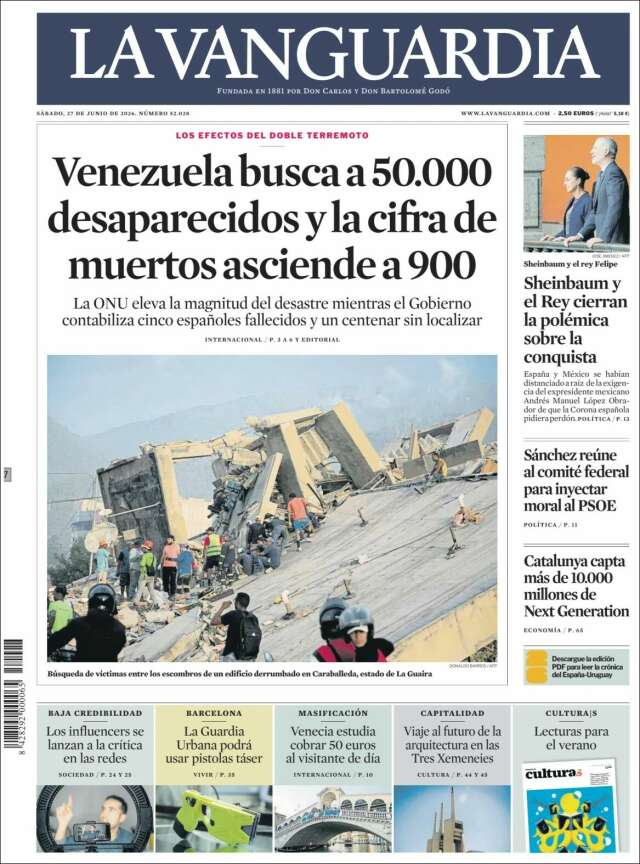 Portada de La Vanguardia