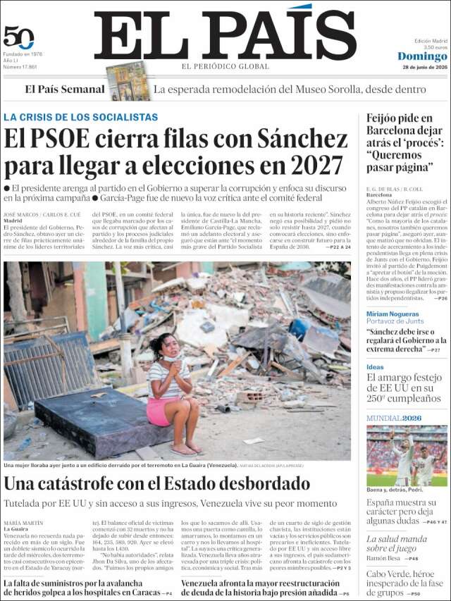 Portada de El País