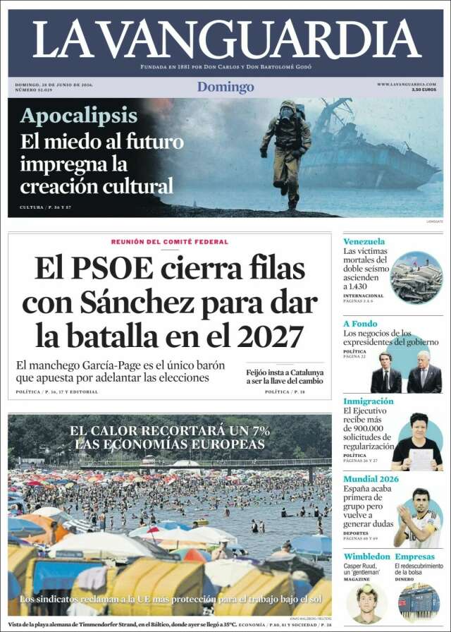 Portada de La Vanguardia