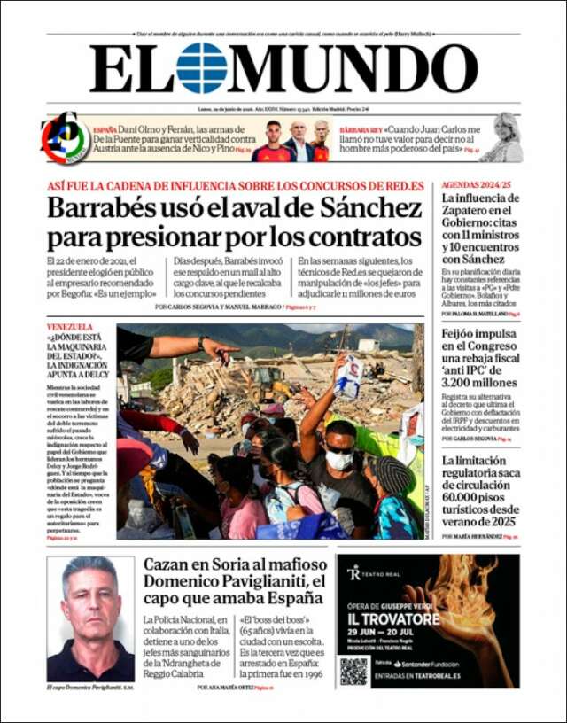 Portada de El Mundo
