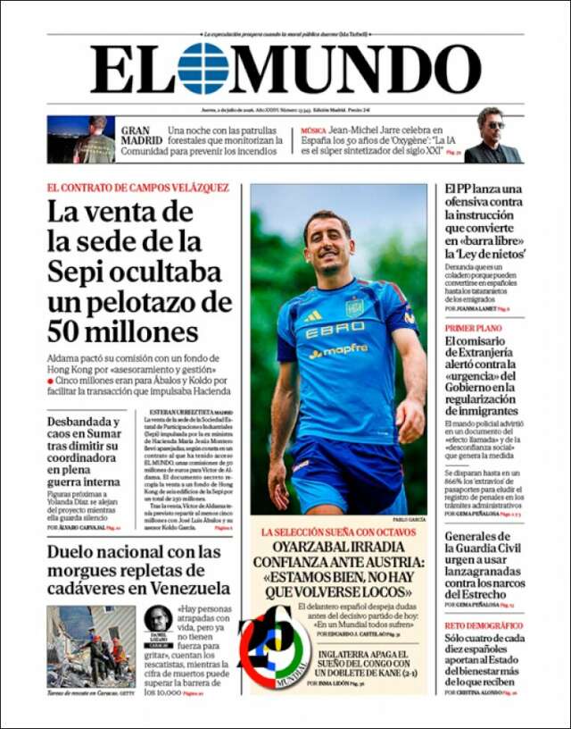 Portada de El Mundo