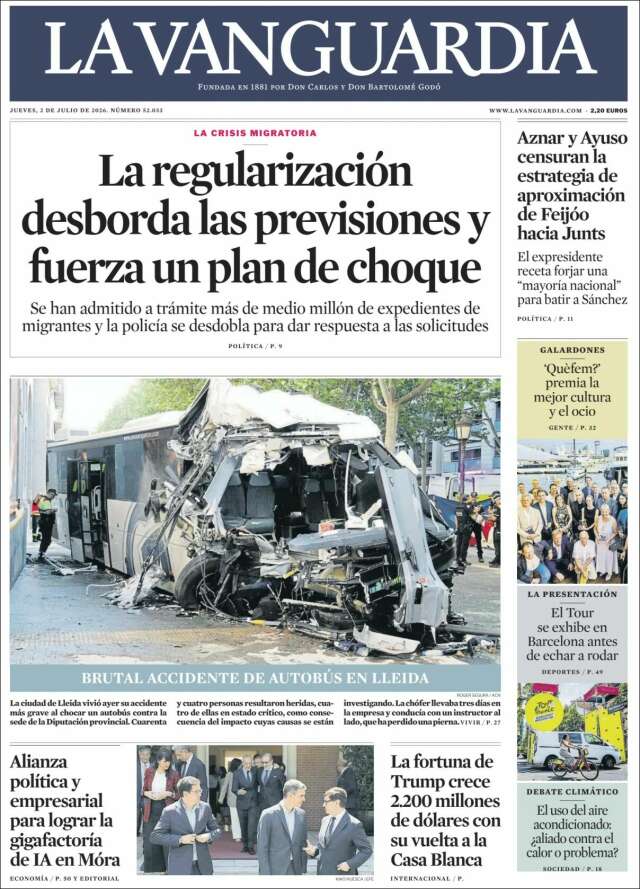 Portada de La Vanguardia