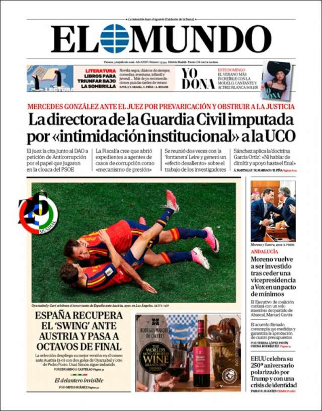 Portada de El Mundo