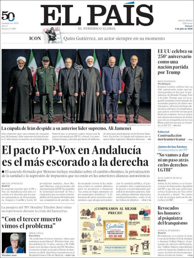 Portada de El País