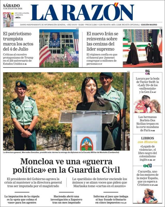 Portada de La Razón