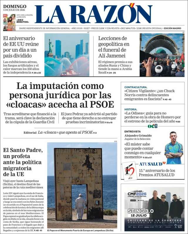 Portada de La Razón