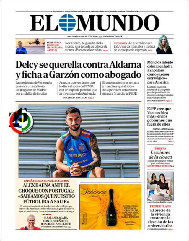 Portada de El Mundo