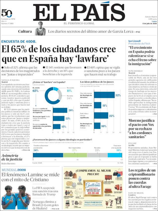 Portada de El País
