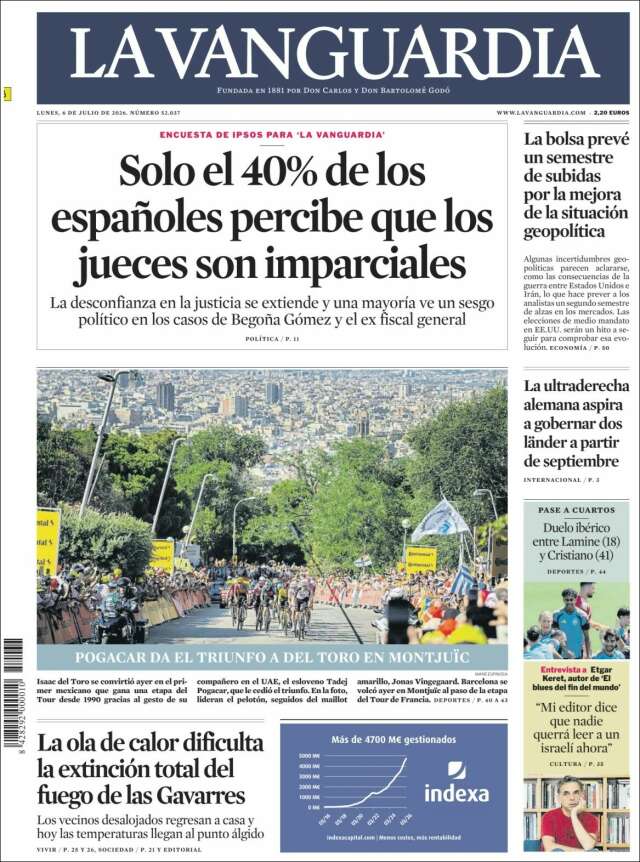 Portada de La Vanguardia