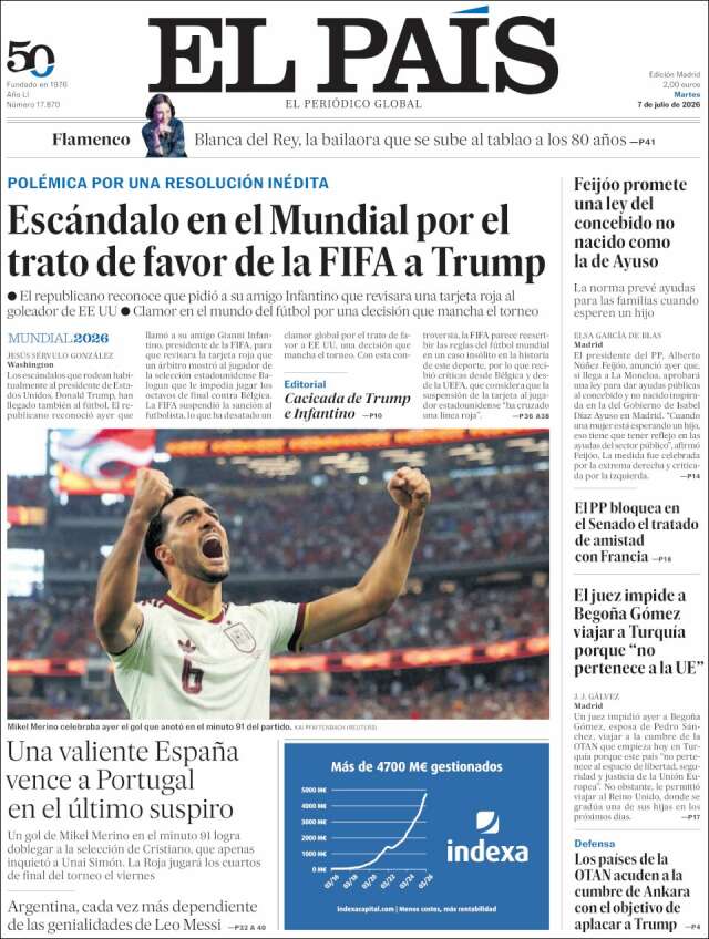 Portada de El País